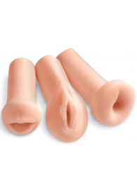Комплект из 3 мастурбаторов All 3 Holes: вагина, анус, ротик - Pipedream - в Абакане купить с доставкой