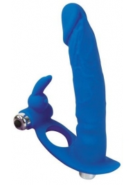 Синяя вибронасадка для двойного проникновения - 15 см. - Bior toys - купить с доставкой в Абакане