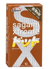 Презервативы Sagami Xtreme FEEL UP с точечной текстурой и линиями прилегания - 10 шт. - Sagami - купить с доставкой в Абакане