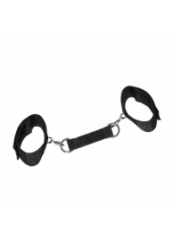 Черные наручники на липучках с креплением на карабинах - Джага-Джага - купить с доставкой в Абакане