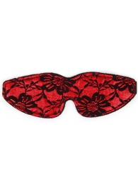 Красная маска на глаза с черным кружевом - Notabu - купить с доставкой в Абакане