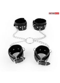 Комплект наручников и оков на металлических креплениях с кольцом - Notabu - купить с доставкой в Абакане