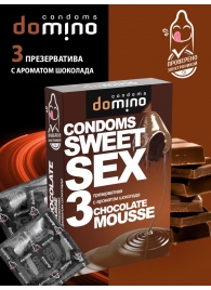 Презервативы для орального секса DOMINO Sweet Sex с ароматом шоколадного мусса - 3 шт. - Domino - купить с доставкой в Абакане