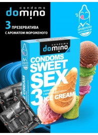 Презервативы для орального секса DOMINO Sweet Sex с ароматом мороженого - 3 шт. - Domino - купить с доставкой в Абакане