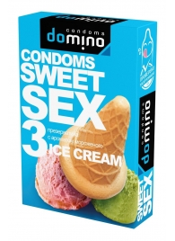 Презервативы для орального секса DOMINO Sweet Sex с ароматом мороженого - 3 шт. - Domino - купить с доставкой в Абакане