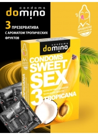 Презервативы для орального секса DOMINO Sweet Sex с ароматом тропических фруктов - 3 шт. - Domino - купить с доставкой в Абакане
