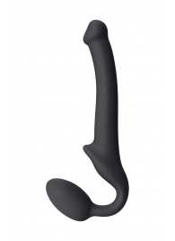 Черный безремневой страпон Silicone Bendable Strap-On S - Strap-on-me - купить с доставкой в Абакане
