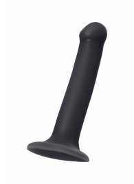 Черный фаллос на присоске Silicone Bendable Dildo M - 18 см. - Strap-on-me - купить с доставкой в Абакане