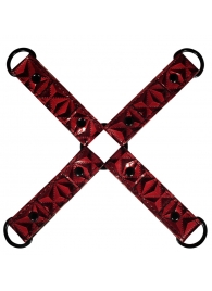 Красно-черные наручники и наножники Luxury Hogtie - Shots Media BV - купить с доставкой в Абакане