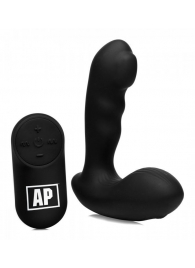 Черный стимулятор простаты Alpha-Pro 7X P-Milker Silicone Prostate Stimulator with Milking Bead - XR Brands - в Абакане купить с доставкой