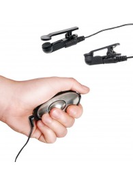 Черные электрические зажимы для сосков Shock Therapy Nipple Clamps - Pipedream - купить с доставкой в Абакане