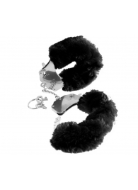 Металлические наручники Furry Love Cuffs с черным мехом - Pipedream - купить с доставкой в Абакане