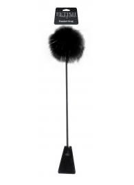 Черный стек Feather Crop с пуховкой на конце - 53,3 см. - Pipedream - купить с доставкой в Абакане