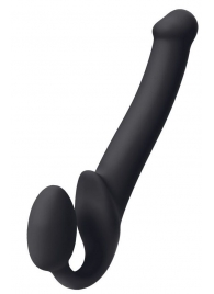 Черный безремневой страпон Silicone Bendable Strap-On M - Strap-on-me - купить с доставкой в Абакане