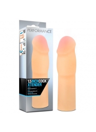 Телесная насадка-удлинитель на пенис PERFORMANCE 1.5INCH COCK XTENDER - 16 см. - Blush Novelties - в Абакане купить с доставкой