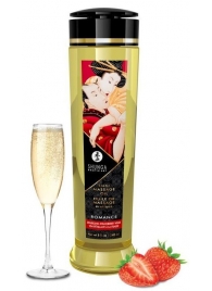 Массажное масло с ароматом клубники и шампанского Romance - 240 мл. - Shunga - купить с доставкой в Абакане