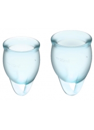 Набор голубых менструальных чаш Feel confident Menstrual Cup - Satisfyer - купить с доставкой в Абакане