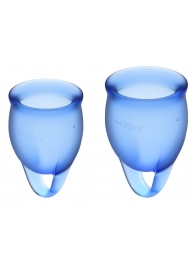 Набор синих менструальных чаш Feel confident Menstrual Cup - Satisfyer - купить с доставкой в Абакане