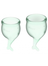 Набор зеленых менструальных чаш Feel secure Menstrual Cup - Satisfyer - купить с доставкой в Абакане