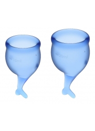 Набор синих менструальных чаш Feel secure Menstrual Cup - Satisfyer - купить с доставкой в Абакане