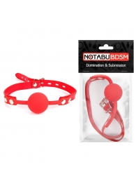 Красный силиконовый кляп-шарик на регулируемом ремешке - Notabu - купить с доставкой в Абакане