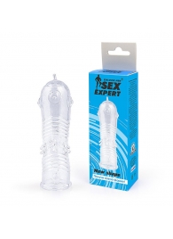 Прозрачная закрытая насадка на пенис с шипиками - 12,5 см. - Sex Expert - в Абакане купить с доставкой