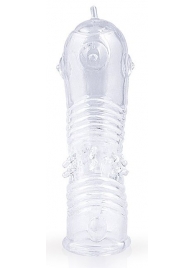 Прозрачная закрытая насадка на пенис с шипиками - 12,5 см. - Sex Expert - в Абакане купить с доставкой