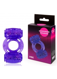Фиолетовое эрекционное кольцо в двумя вибропулями - Erowoman-Eroman - в Абакане купить с доставкой
