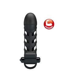 Черная насадка на пенис с вибропулей Penis Sleeve II - 18,8 см. - Baile - в Абакане купить с доставкой