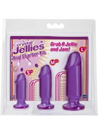 Набор из трех фиолетовых анальных фаллоимитаторов Crystal Jellies Anal Starter Kit - Doc Johnson