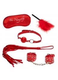 Эротический набор БДСМ из 5 предметов в красном цвете - Rubber Tech Ltd - купить с доставкой в Абакане