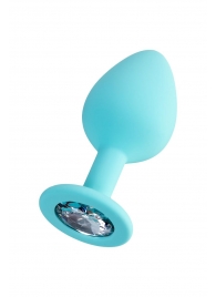 Мятная анальная втулка Brilliant с прозрачным кристаллом - 8 см. - ToyFa - купить с доставкой в Абакане