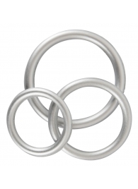 Набор из 3 эрекционных колец под металл Metallic Silicone Cock Ring Set - Orion - в Абакане купить с доставкой