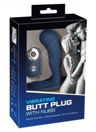 Синий вибростимулятор простаты Vibrating Butt Plug - 11,7 см. - Orion - в Абакане купить с доставкой