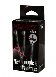 Черные зажимы на соски и клитор на цепочке DELUXE NIPPLE   CLIT CLAMPS - Dream Toys - купить с доставкой в Абакане