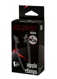 Черные зажимы на соски на цепочке BLAZE DELUXE NIPPLE CLAMPS - Dream Toys - купить с доставкой в Абакане