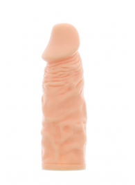 Телесная реалистичная насадка на пенис SUPER STRETCH EXTENDER 5.5INCH - 14 см. - Dream Toys - в Абакане купить с доставкой
