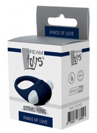 Гладкое синее эрекционное виброкольцо STIMU RING - Dream Toys - в Абакане купить с доставкой