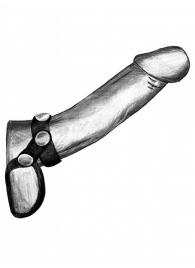 Черное эрекционное лассо на пенис и мошонку на заклепках - Джага-Джага - в Абакане купить с доставкой