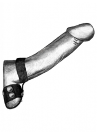 Черная утяжка на пенис и мошонку с кольцом - Джага-Джага - купить с доставкой в Абакане