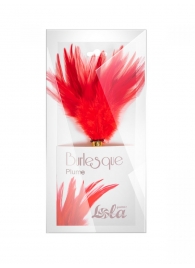 Красный перьевой тиклер Plume - 23 см. - Lola Lingerie - купить с доставкой в Абакане
