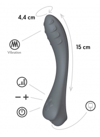 Темно-серый вибратор для G-точки Apus - 19 см. - Le Frivole