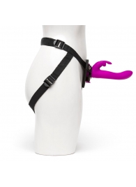 Лиловый страпон Rechargeable Vibrating Strap-On Harness Set - 17,6 см. - Happy Rabbit - купить с доставкой в Абакане