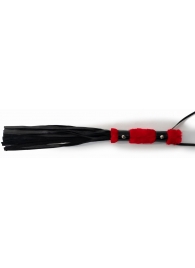 Многохвостовый черный флогер с красной ручкой - 44 см. - Джага-Джага - купить с доставкой в Абакане
