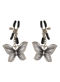 Зажимы на соски с бабочками Butterfly Nipple Clamps - Pipedream - купить с доставкой в Абакане