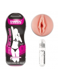 Телесный мастурбатор-вагина Sex In A Can Vagina Lotus Tunnel - Lovetoy - в Абакане купить с доставкой