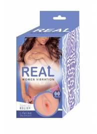 Телесный вибромастурбатор-вагина Real Women Vibration - Real - в Абакане купить с доставкой