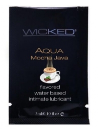 Лубрикант со вкусом кофе мокко WICKED AQUA Mocha Java - 3 мл. - Wicked - купить с доставкой в Абакане
