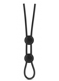 Черное двойное эрекционное лассо Silicone Double Loop Cock Ring - Blush Novelties - в Абакане купить с доставкой