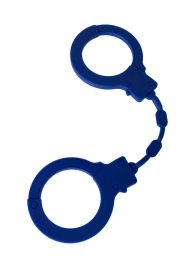 Синие силиконовые наручники  Штучки-дрючки - Штучки-дрючки - купить с доставкой в Абакане